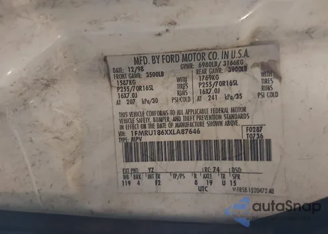 1999 Ford Expedition Xlt from USA, damaged, VIN 1FMRU186XXLA87646